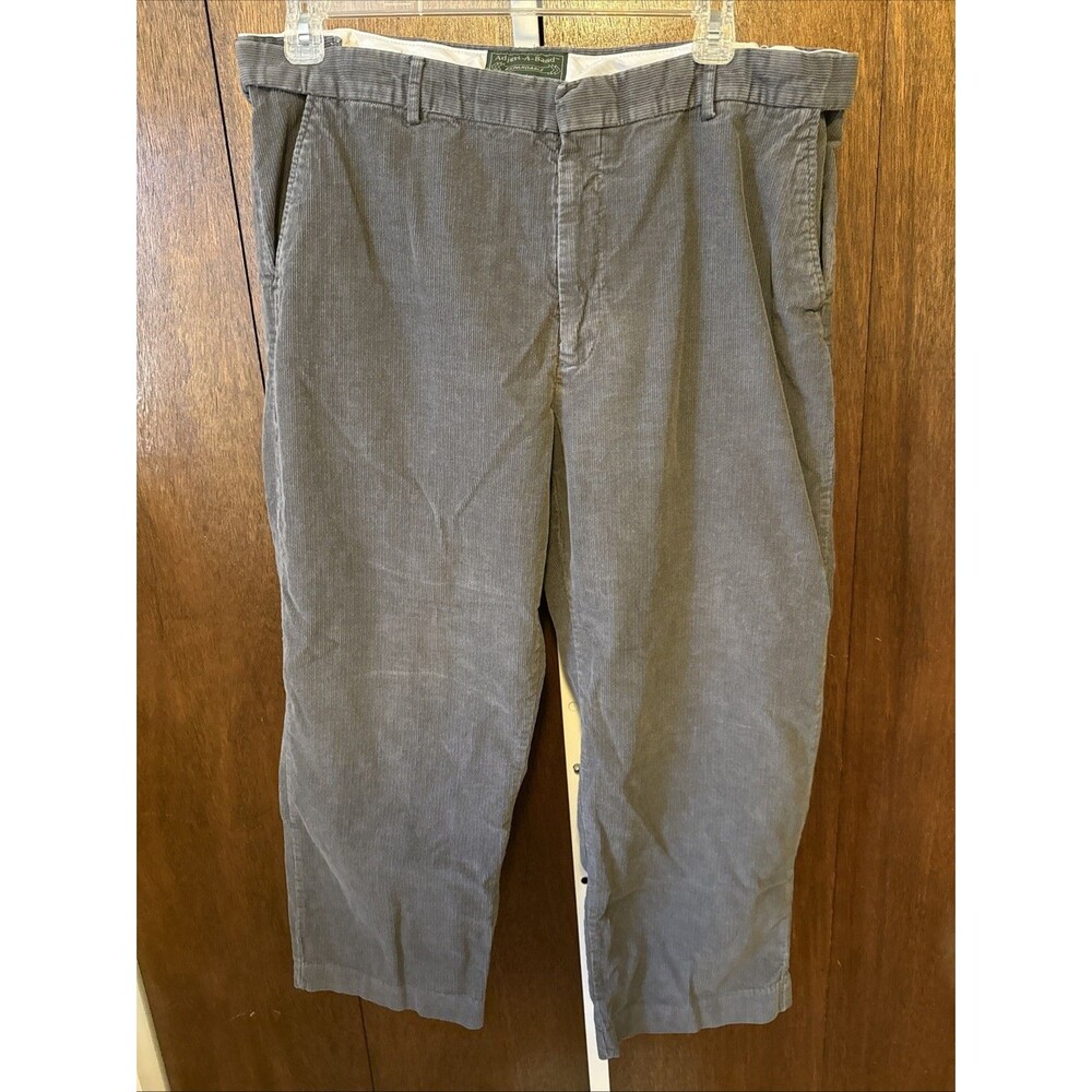 Adjust - A - Band  Expandable Waistband  Gray Cotton Corduroy Pants - Size 40S